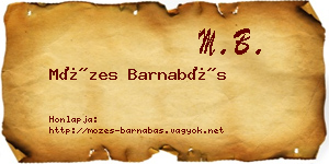 Mózes Barnabás névjegykártya